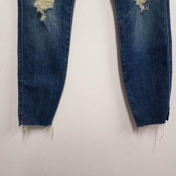 Mother Denim Jeans Blue Womens 28 The Vamp Fray Wash Crazy Like a Fox 1141-383 - Picture 2 of 10